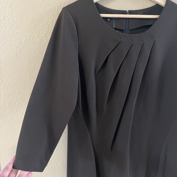 NEW Lafayette 143 New York brown 3/4 sleeve sheath Dress - Picture 6 of 8